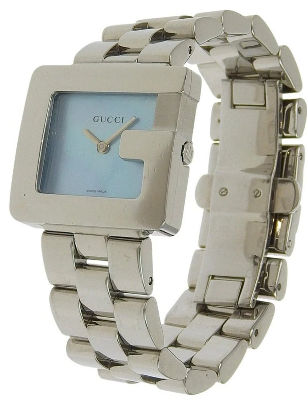 GUCCI G watch Watches 3600J Blue shellDial Stainless Steel Quartz Analog d...
